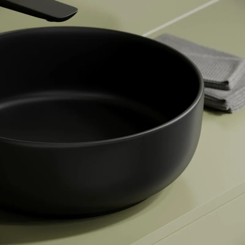 Накладная раковина Ceramicanova Taycan CN12003MB 37х37 матовая черная Sancos — официальный сайт
