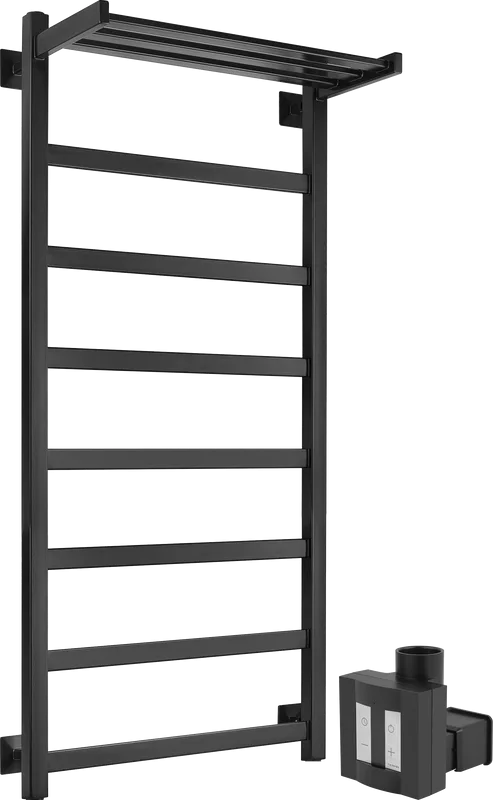 Полотенцесушитель электрический Secado Корсико 1 СП , 100x50 ТЭН квадратный скрытый, черный матовый, Sancos — официальный сайт