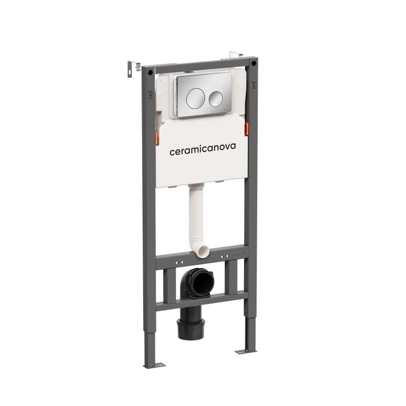 Система инсталляции для унитазов Ceramicanova Balance CN121001CH, кнопка Circle глянцевый хром Sancos — официальный сайт