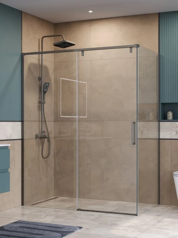 Душевой уголок BelBagno Soft Close-1 AH-1-150/100-C-GM профиль оружейная сталь Sancos — официальный сайт