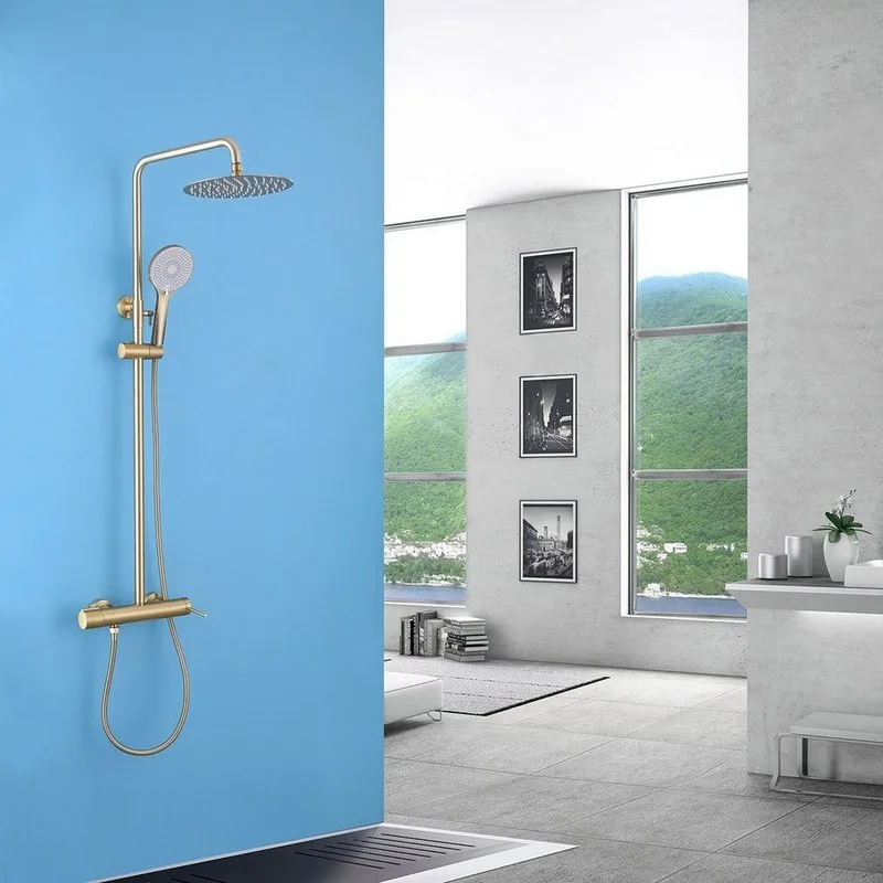Душевая стойка Abber Emotion AF8816GL, матовое золото Sancos — официальный сайт
