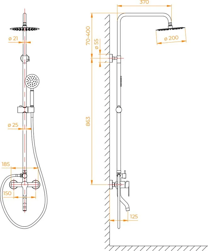 Душевая стойка RGW Shower Panels SP-24, хром Sancos — официальный сайт