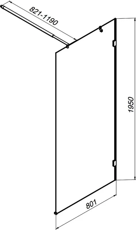 Душевая перегородка AM.PM X-Joy W94UWI-80-F1-MTE 80x195, фурнитура хром, стекло прозрачное Sancos — официальный сайт