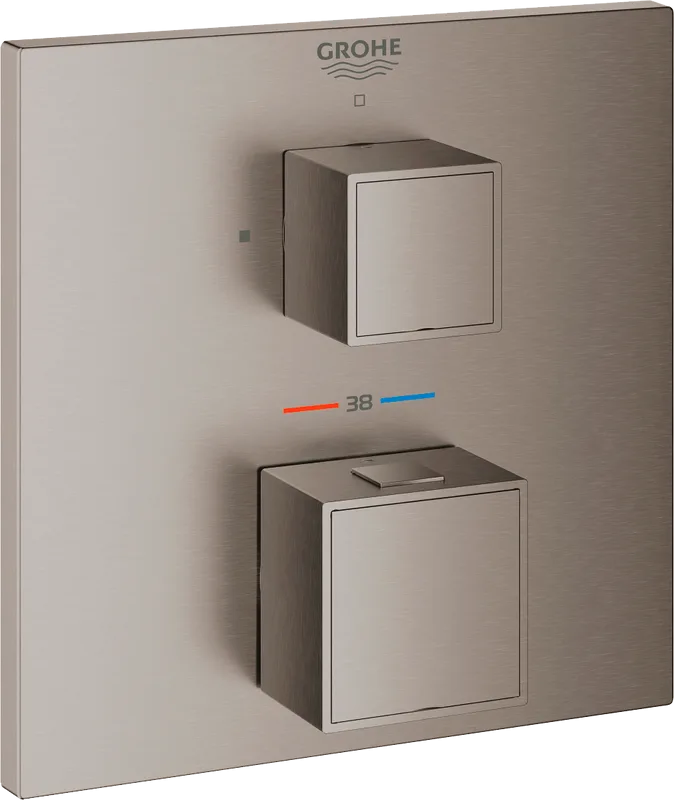 Термостатический смеситель встраиваемый Grohe Grohtherm Cube 24153AL0 для душа, темный графит Sancos — официальный сайт
