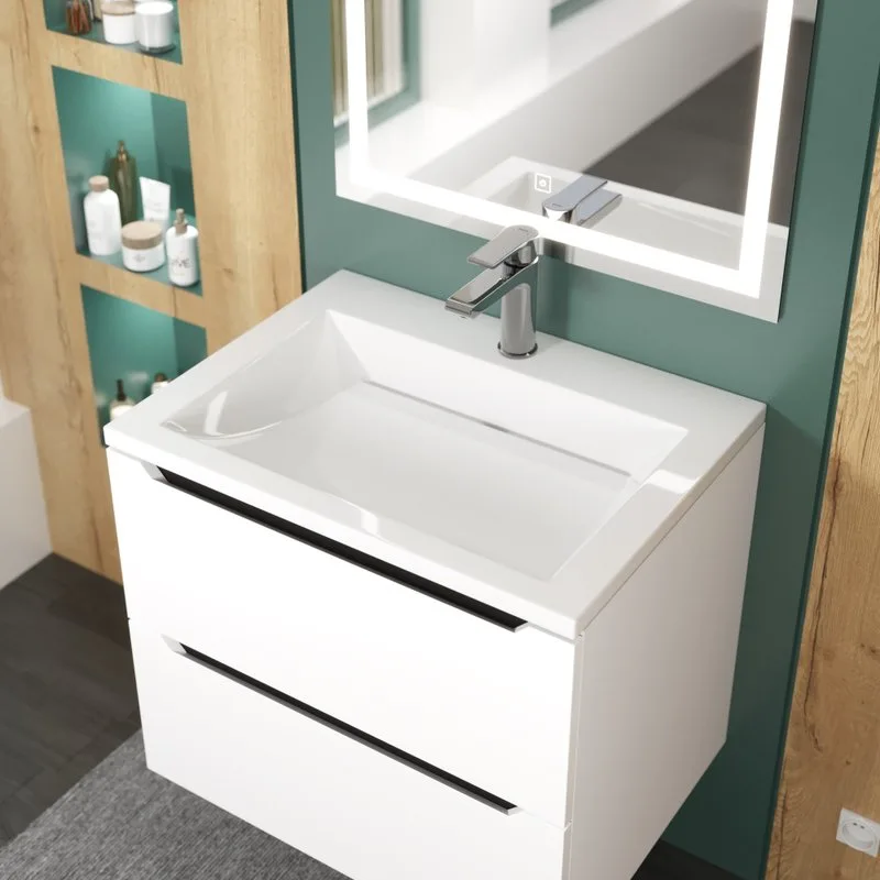 Мебельная раковина Uperwood Infinity 60 глянцевая белая Sancos — официальный сайт