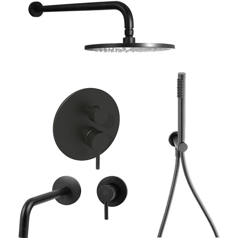 Комплект для ванной Paffoni Light KITLIG018NO006 С ВНУТРЕННЕЙ ЧАСТЬЮ, черный матовый Sancos — официальный сайт
