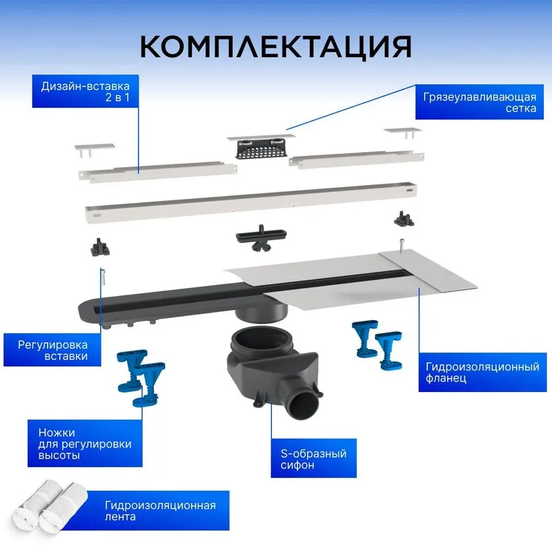 Душевой трап (лоток) BETTOSERB Slim 750, с решеткой Sancos — официальный сайт