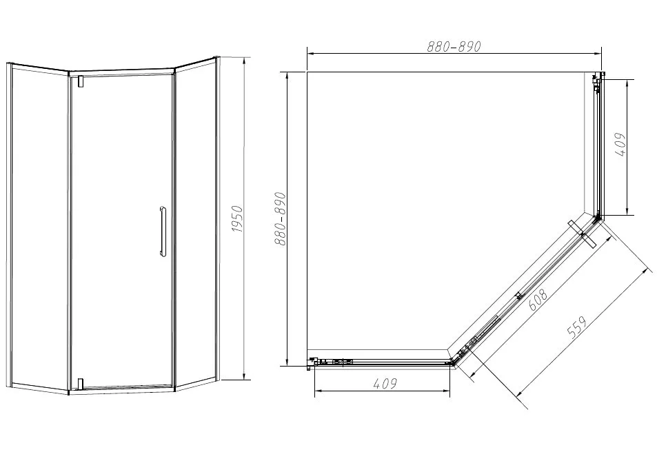 Душевой уголок Vincea Slim-N VSP-4SN900CLGM 90х90, профиль вороненая сталь, стекло прозрачное Sancos — официальный сайт