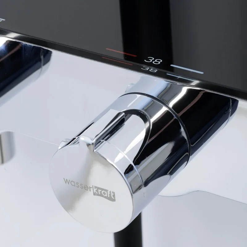 Душевая стойка Wasserkraft Abens 2000 A114.258.218.CB Thermo, с термостатом, черная Sancos — официальный сайт