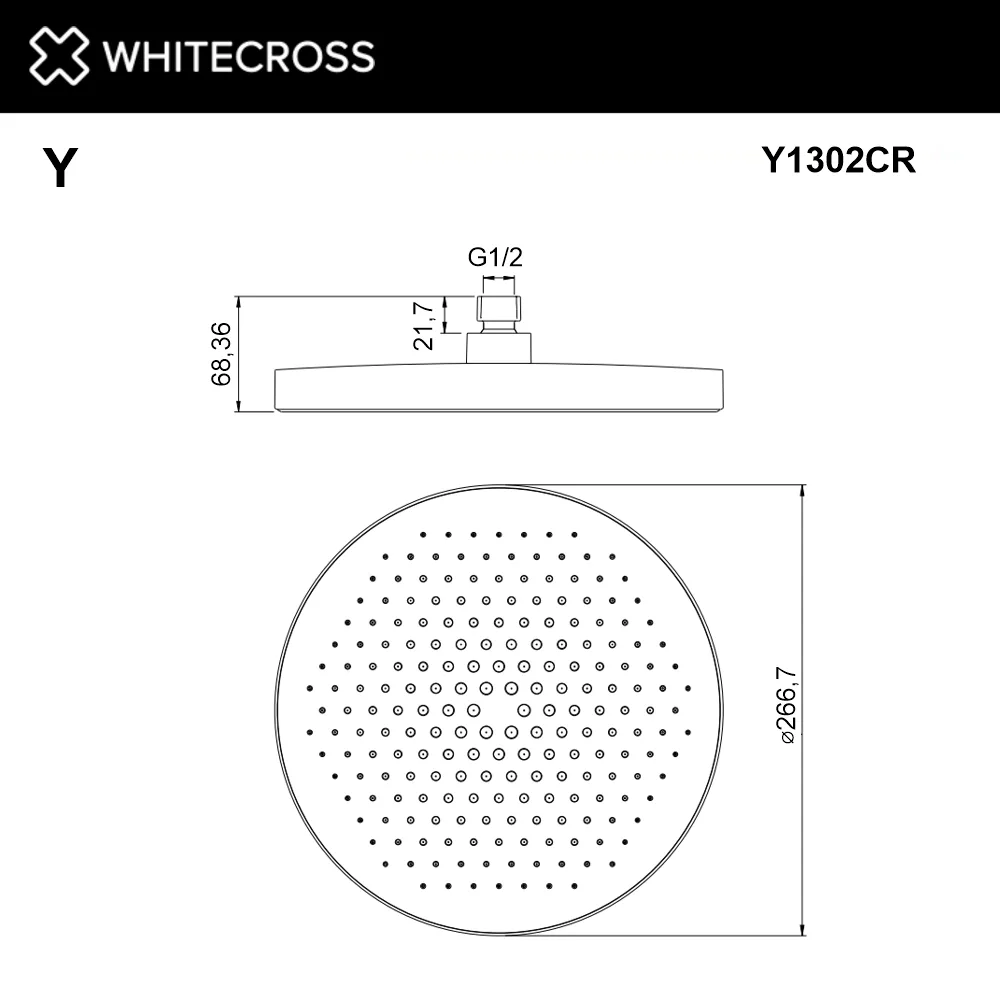 Верхний душ WHITECROSS Y Y1302CR хром Sancos — официальный сайт