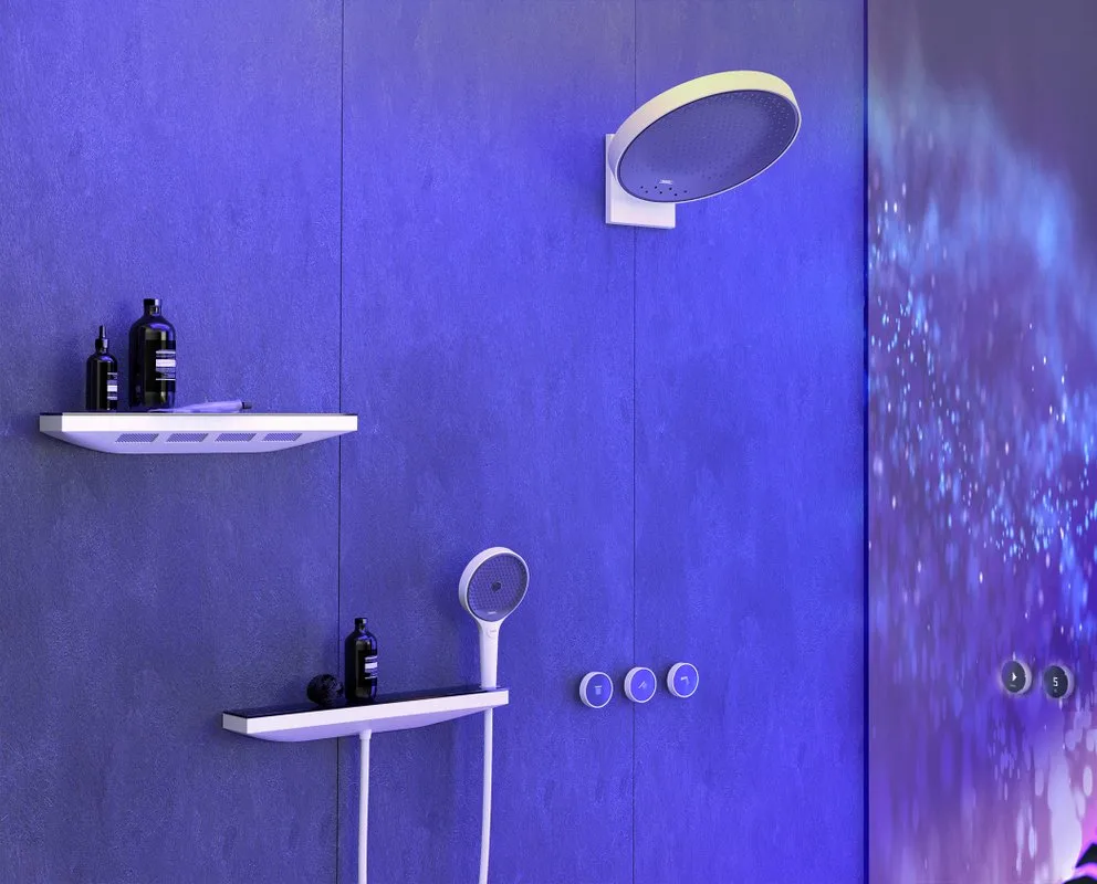 Верхний душ Hansgrohe Rainfinity 26243700 Sancos — официальный сайт