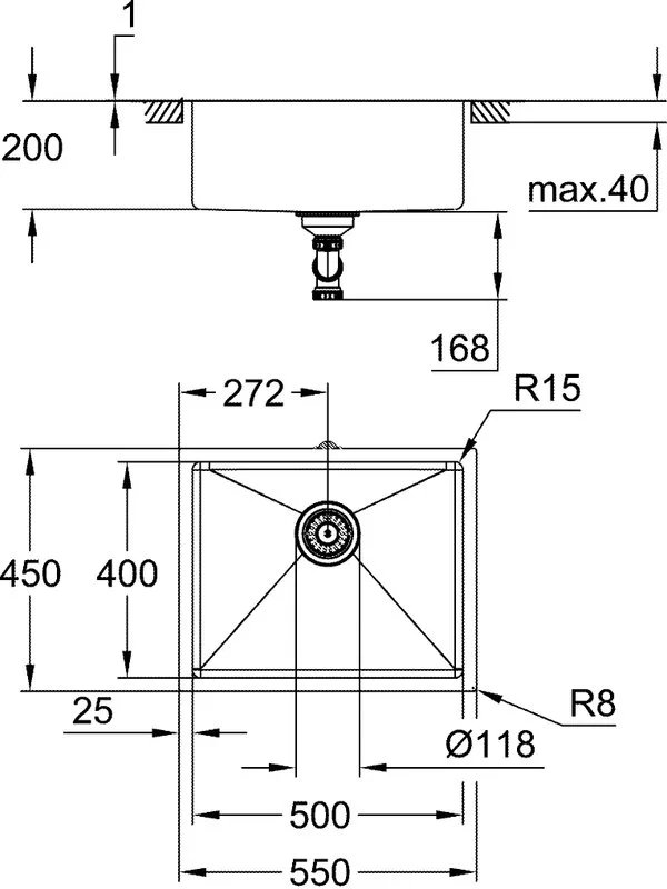 Мойка кухонная Grohe 31574SD1 55х45 см, нержавеющая сталь Sancos — официальный сайт