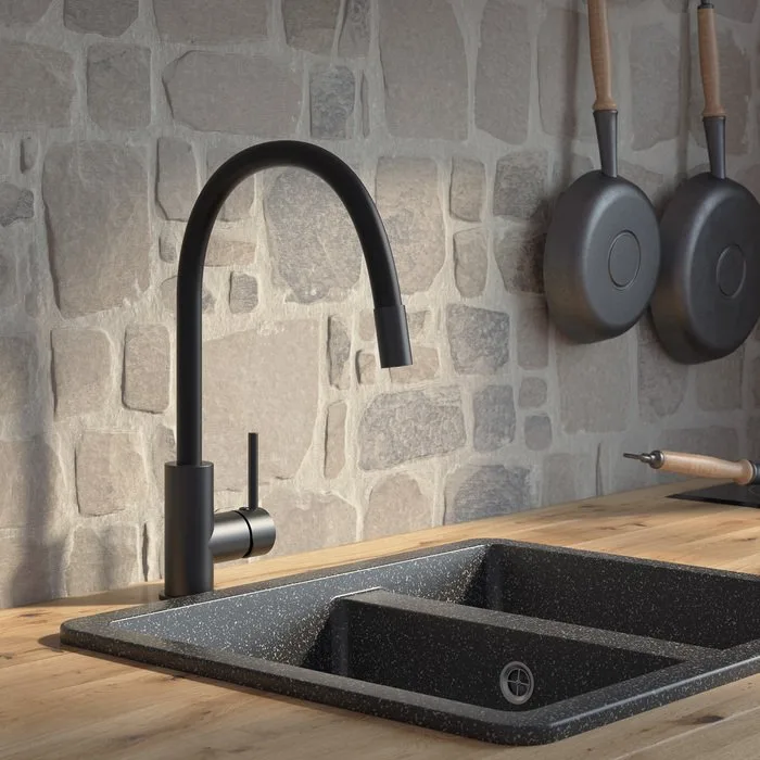 Смеситель для кухни IDDIS Kitchen 360 K36BLJ0i05 черный, с гибким изливом Sancos — официальный сайт