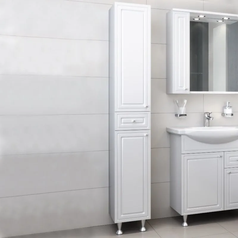 Шкаф-пенал для ванной Damixa RedBlu Palace One 30 с бельевой корзиной Sancos — официальный сайт