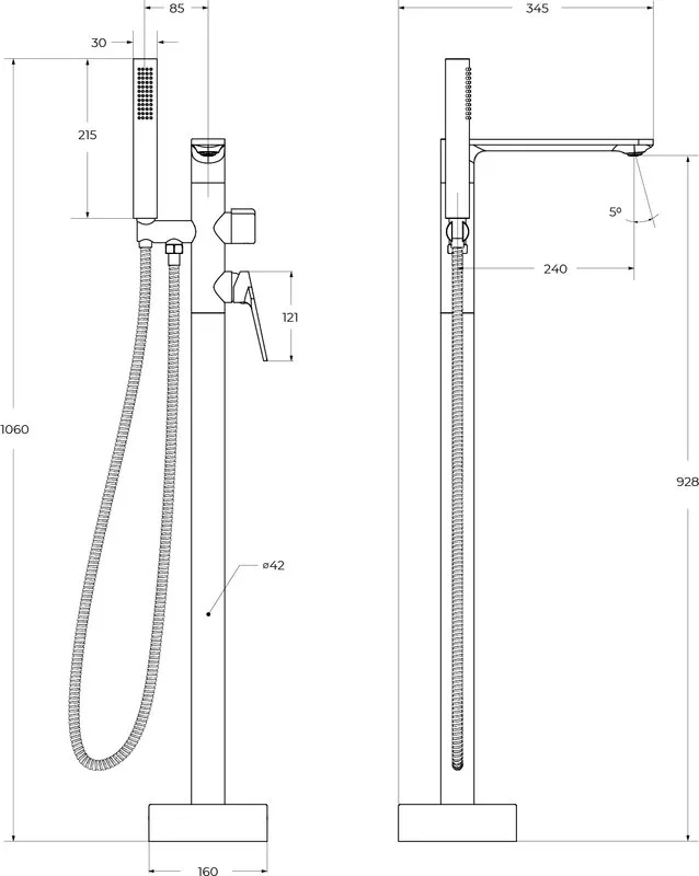 Напольный смеситель для ванны с душем Cezares Comfort VDP-01 Sancos — официальный сайт