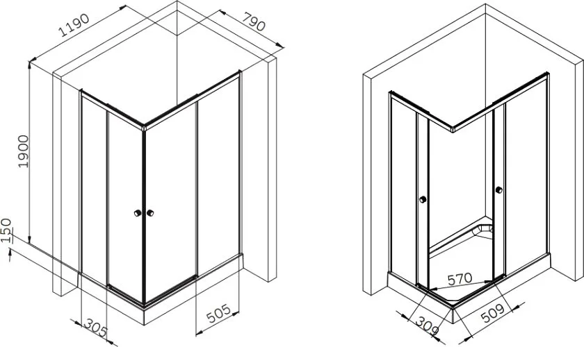 Душевой уголок AM.PM X-Joy W94G-403-120280-BТ1К 120х80 см Sancos — официальный сайт