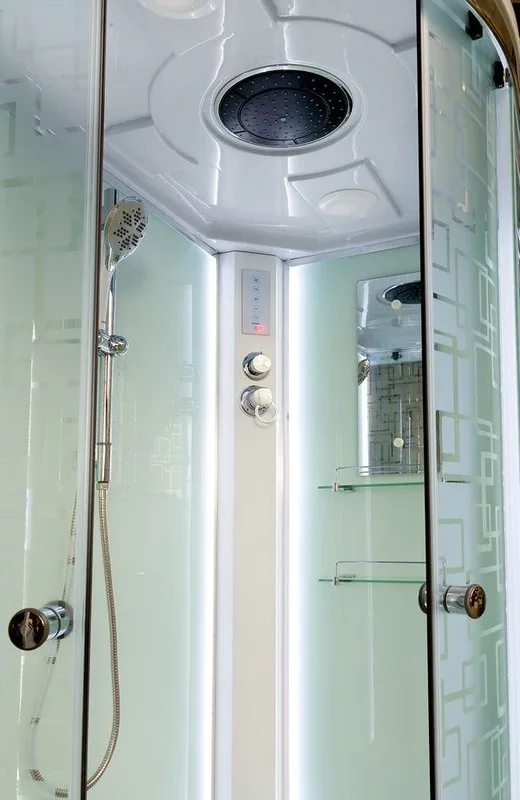 Душевая кабина DTO EM4512R LED с гидромассажем (120х80х220), высокий поддон (50 см), профиль хром, с Sancos — официальный сайт