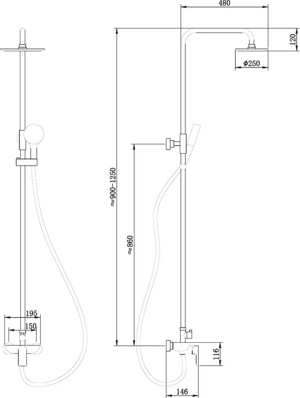Душевая стойка Abber Weiss Insel AF8020, хром Sancos — официальный сайт