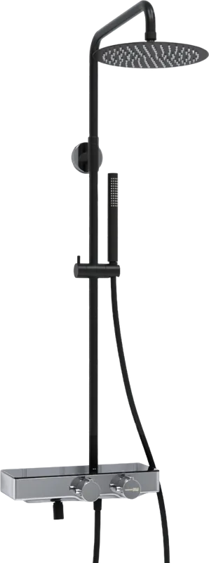 Душевая стойка Wasserkraft Abens 2000 A114.258.217.CB Thermo, с термостатом, черная Sancos — официальный сайт