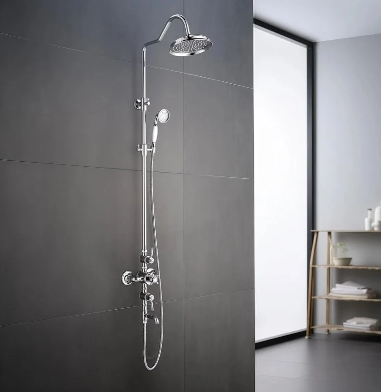 Душевая стойка AQUATEK Классик AQ2543CR, с термостатом, хром Sancos — официальный сайт
