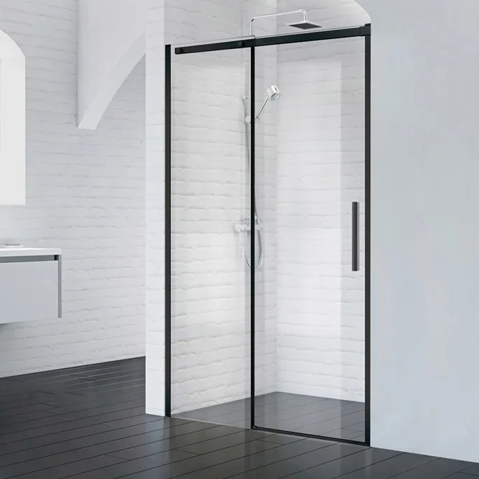 Душевая дверь в нишу BelBagno Acqua -BF-1-150-C-NERO профиль черный матовый Sancos — официальный сайт