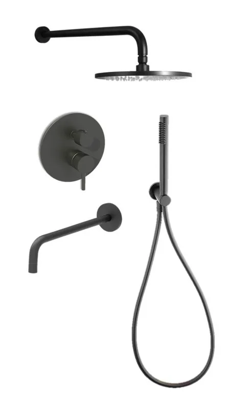 Душевой комплект Paffoni Light KITLIG019NO045, С ВНУТРЕННЕЙ ЧАСТЬЮ, черный матовый Sancos — официальный сайт