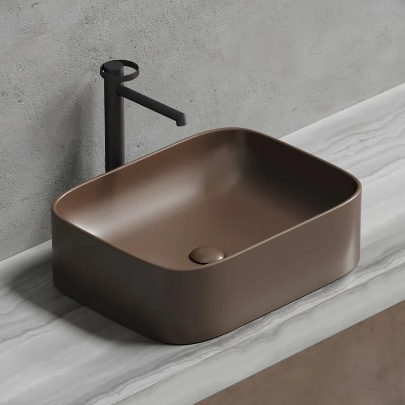 Накладная раковина Ceramicanova Element CN6052MDB темно-коричневая матовая Sancos — официальный сайт