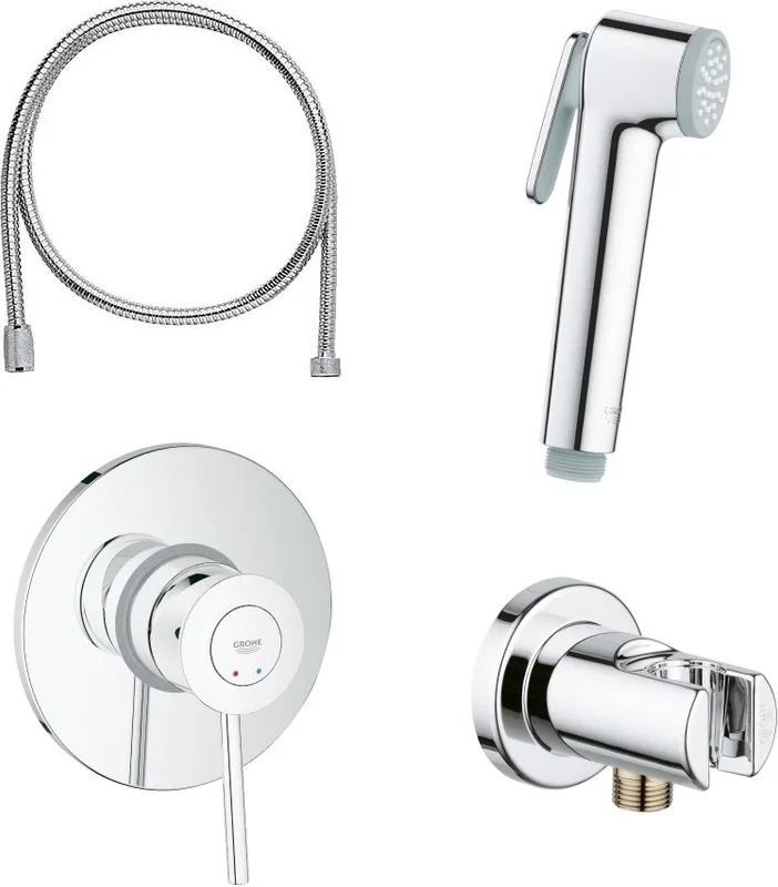 Гигиенический душ Grohe BauClassic 124434, со смесителем, С ВНУТРЕННЕЙ ЧАСТЬЮ Sancos — официальный сайт