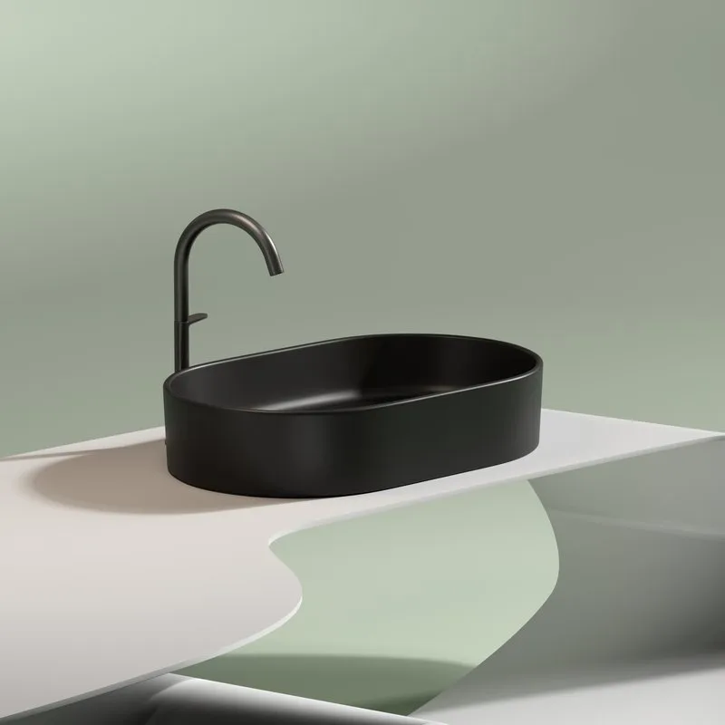 Накладная раковина Ceramicanova Element CN6048MB черная матовая Sancos — официальный сайт