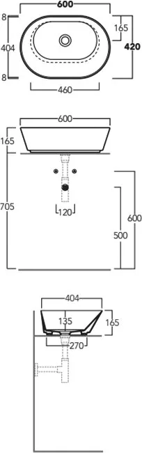 Накладная раковина Simas Wave WA02 bi*0 60x42 см Sancos — официальный сайт