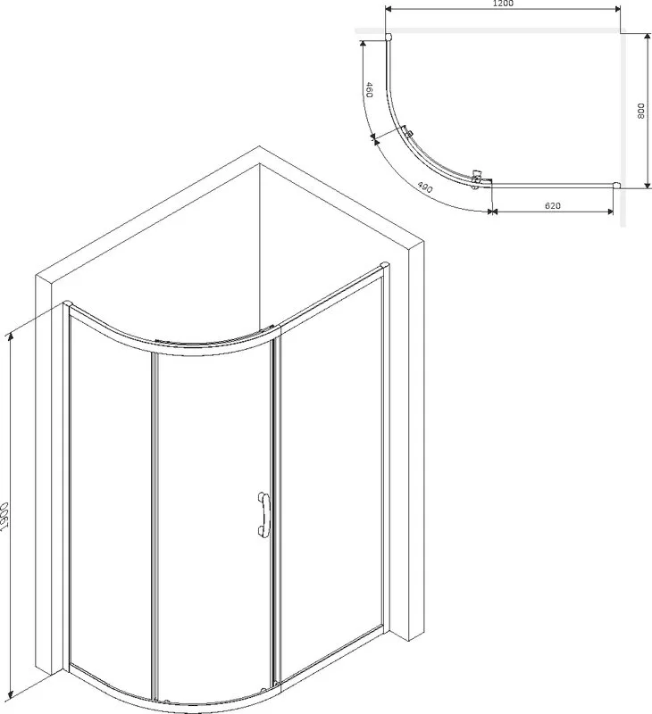Душевой уголок AM.PM Like W83G-302U120CT64 120x80 профиль матовый хром, стекло прозрачное Sancos — официальный сайт