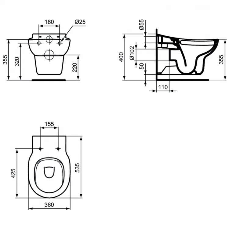 Чаша для унитаза подвесного Ideal Standard Contour S312801 Sancos — официальный сайт