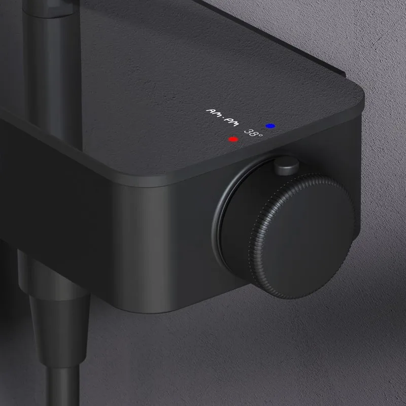Душевая стойка AM.PM Inspire V2.0 F0750A522, с термостатом, черная Sancos — официальный сайт