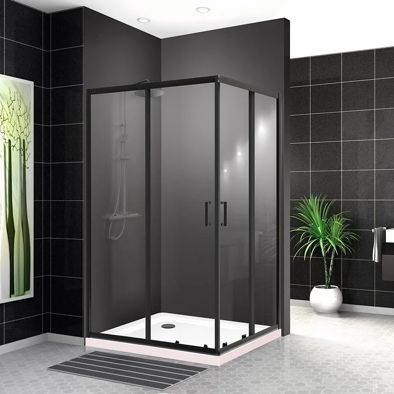 Душевой уголок BelBagno Uno -195 AH 2 100/80 C Nero профиль черный, стекло прозрачное Sancos — официальный сайт