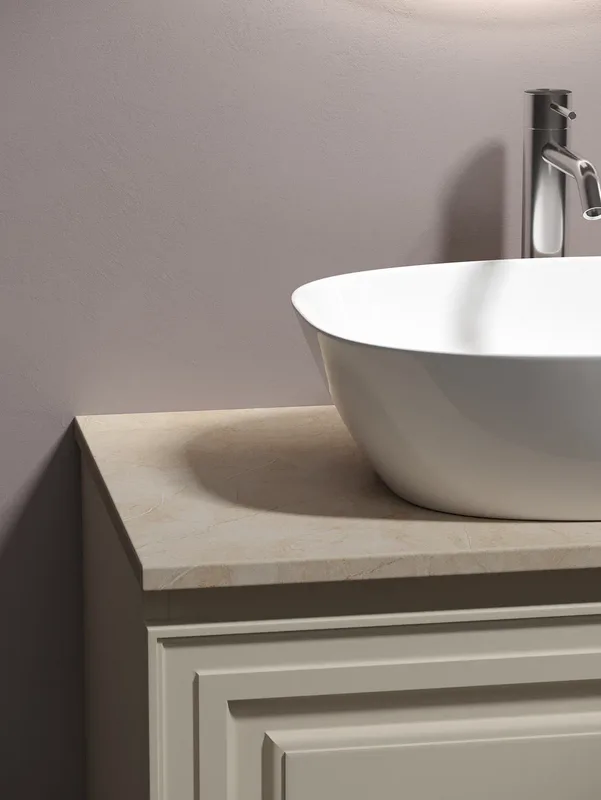 Тумба с раковиной Sancos Very 80 см, beige soft, столешница бежевая, раковина CN5005 Sancos — официальный сайт