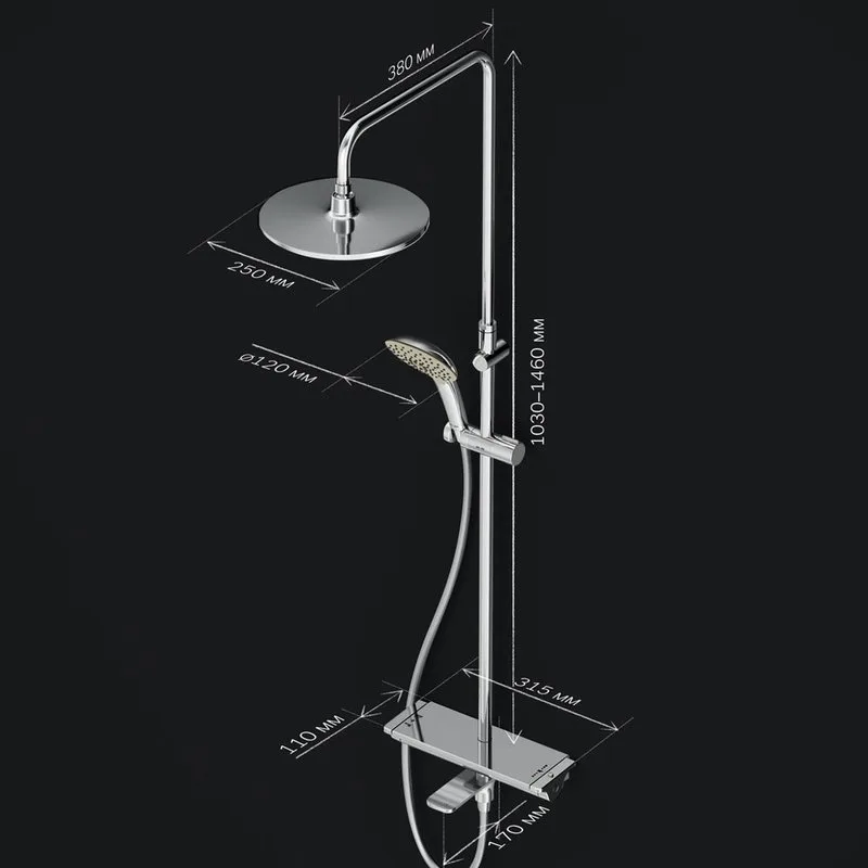 Душевая стойка AM.PM Spirit V2.0 F0770A500 Sancos — официальный сайт