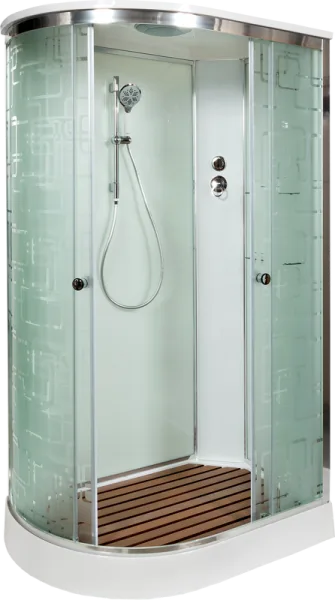 Душевая кабина DTO EM1512R 120х80, профиль хром, стекло матовое с узором Sancos — Оригинал