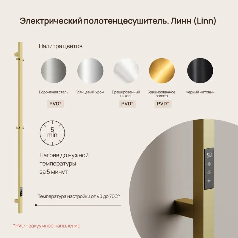 Полотенцесушитель электрический Sancos Linn 150x3 I-образный, черный матовый, SC13002MB Sancos — официальный сайт
