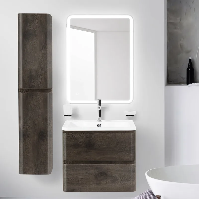 Тумба под раковину без столешницы BelBagno Albano 60 подвесная, rovere nature grigio Sancos — официальный сайт