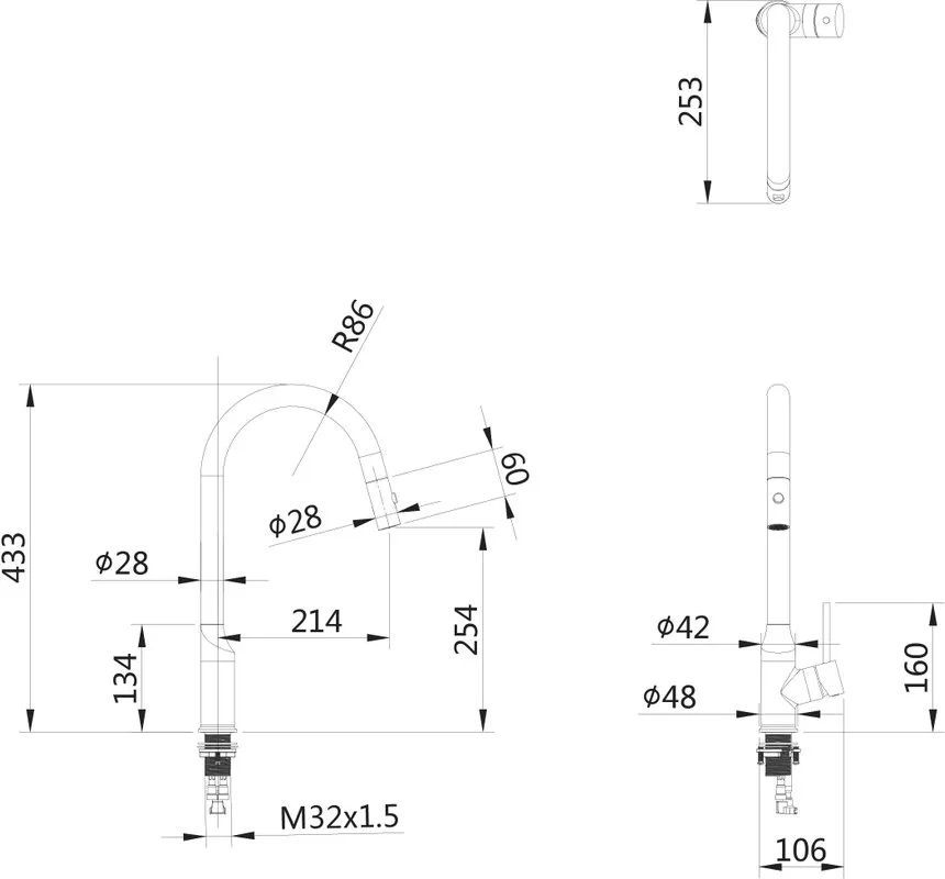 Смеситель для кухни Wonzon & Woghand WW-A21252-MW матовый белый Sancos — официальный сайт