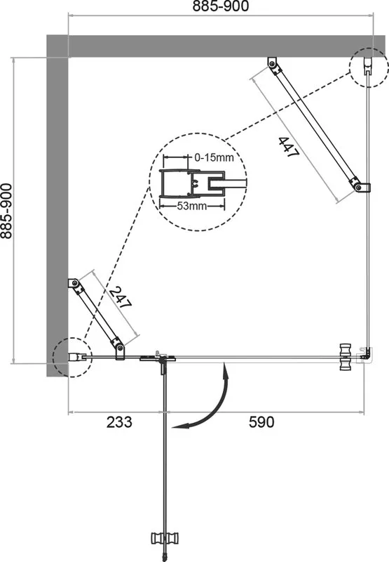 Душевой уголок BelBagno Kraft A-12-90-C-Cr L Sancos — официальный сайт
