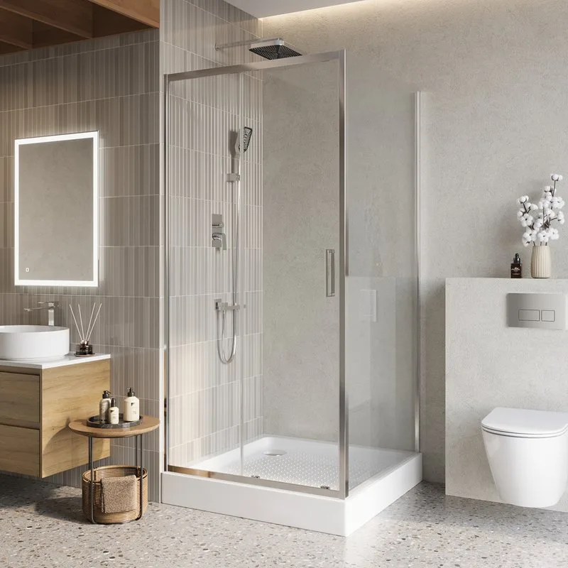 Душевой уголок BelBagno Luce A-1-100/100-C-Cr профиль хром, стекло прозрачное Sancos — официальный сайт