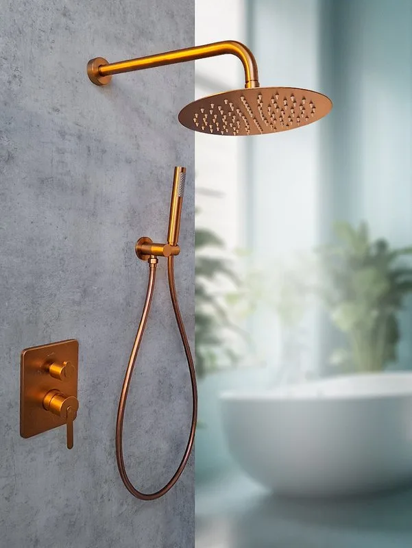 Душевой комплект AltroBagno Unione 040109 RaSp, С ВНУТРЕННЕЙ ЧАСТЬЮ, матовая медь Sancos — официальный сайт
