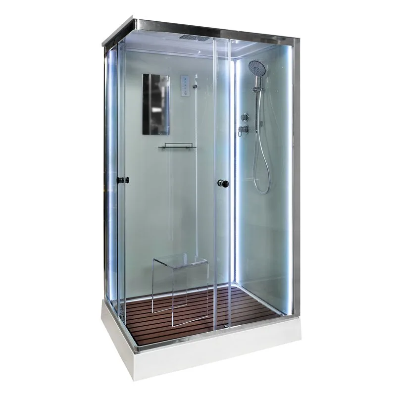 Душевая кабина DTO K402S 120х90, LED, профиль хром, стекло прозрачное Sancos — официальный сайт