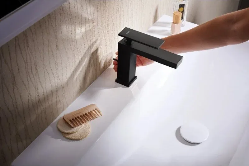 Смеситель для раковины Hansgrohe Tecturis E 110 73010670 матовый черный Sancos — официальный сайт