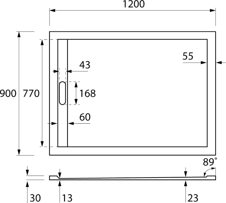 Поддон для душа Cezares Tray TRAY-AS-AH-120/90-30-W Sancos — официальный сайт