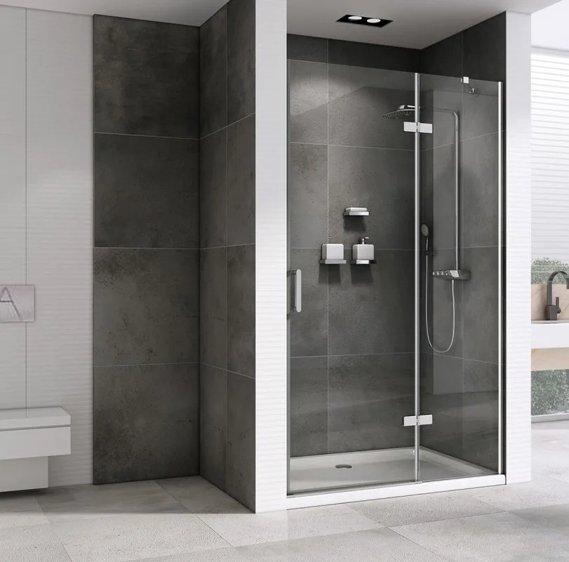 Душевая дверь в нишу Abber Zart AG08110 110 см, профиль хром, стекло прозрачное Sancos — официальный сайт