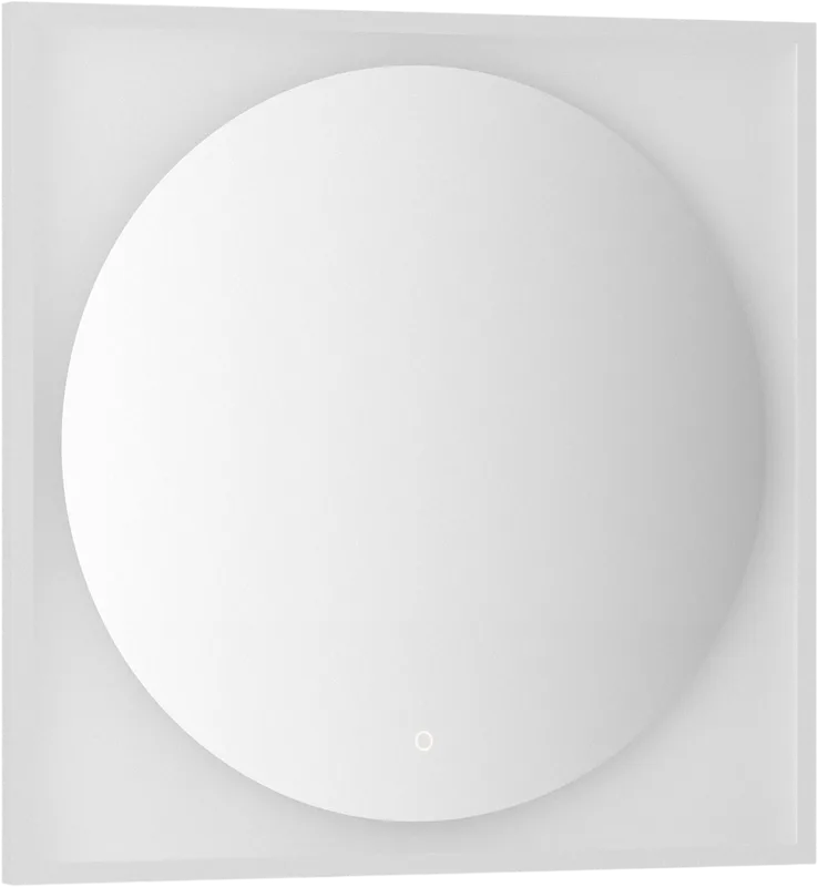 Зеркало Defesto Eclipse DF 2238S 80х80 белая рама, с LED-подсветкой, 3000К, сенсорный выключатель