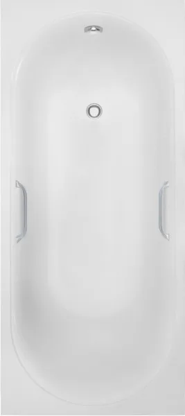 Ванна из литьевого мрамора Delice Dolce 170х80 см, пристенная с ручками хром