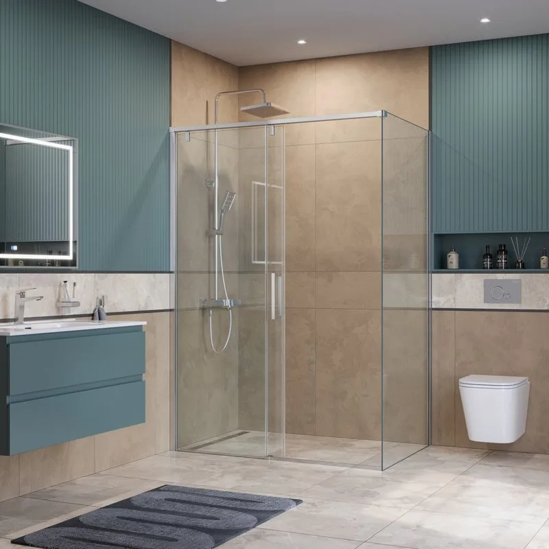 Душевой уголок BelBagno Soft Close-1 AH-1-130/90-C-Cr профиль хром Sancos — официальный сайт